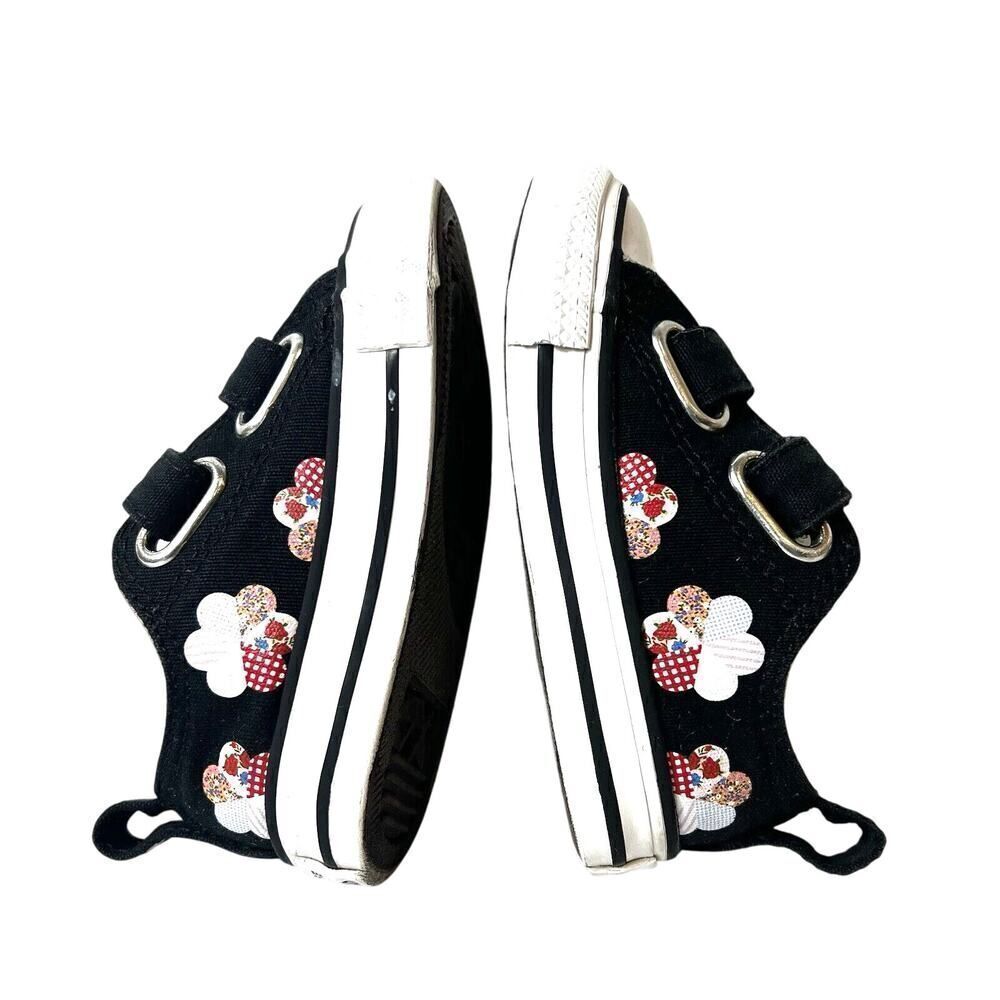 Converse Infant Girls 5 Black/Multicolor Balloons Print Snap On Low Top Sneakers
